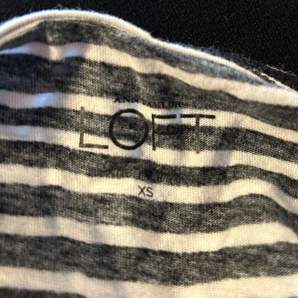 BUY 2 GET 1 FREE items priced $15 or less LOFT black white striped tank top XS - Picture 4 of 5